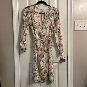Cream Spring Floral Silk Tory Burch Dress